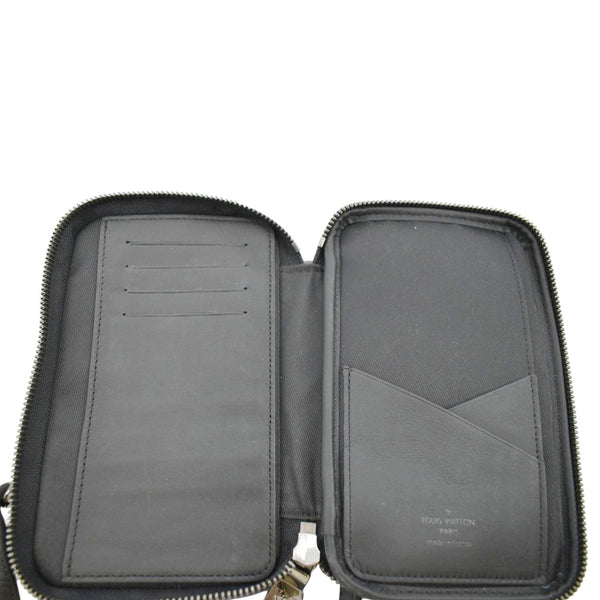 LOUIS VUITTON Double Monogram Eclipse Phone Pouch Black