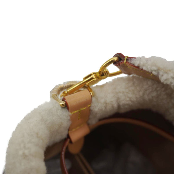 LOUIS VUITTON Neonoe BB Monogram Shearling Cozygram Shoulder Bag Brown