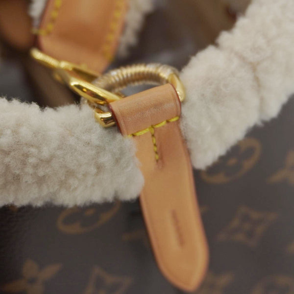 LOUIS VUITTON Neonoe BB Monogram Shearling Cozygram Shoulder Bag Brown