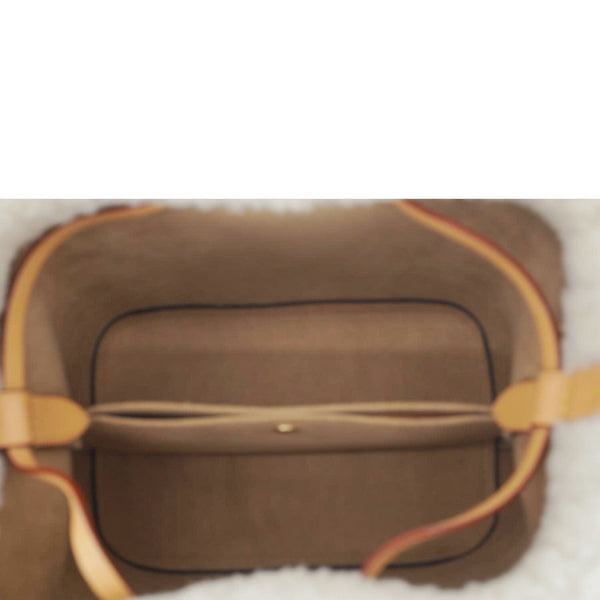 LOUIS VUITTON Neonoe BB Monogram Shearling Cozygram Shoulder Bag Brown