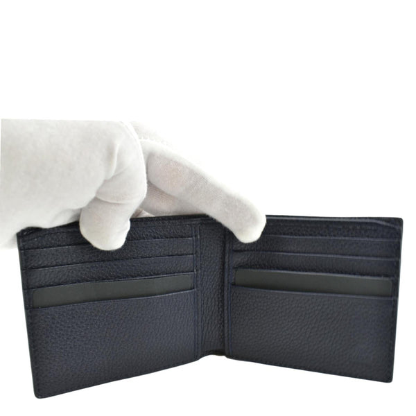 GUCCI Bi-Fold Leather Wallet Navy Blue 428726