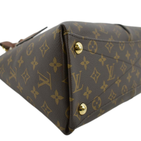 LOUIS VUITTON V Tote Monogram Canvas Leather Shoulder Bag Black