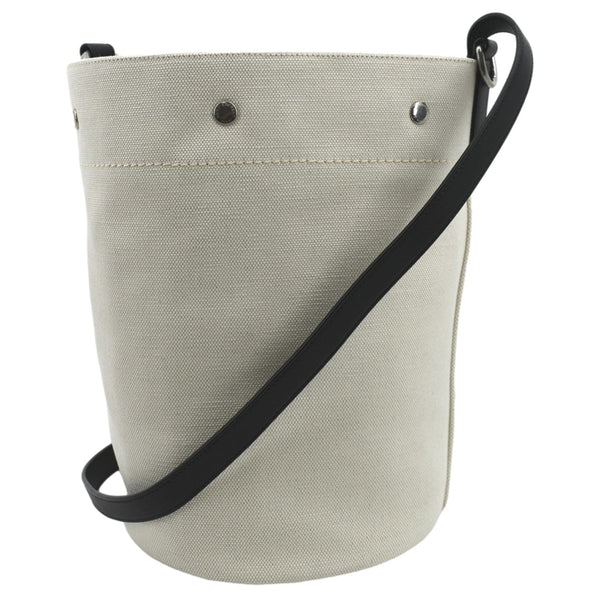 Yves Saint Laurent Rive Gauche Linen Bucket Bag White - Back