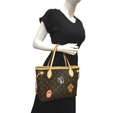 LOUIS VUITTON LV Heritage Neverfull PM Monogram Canvas Tote Bag Brown