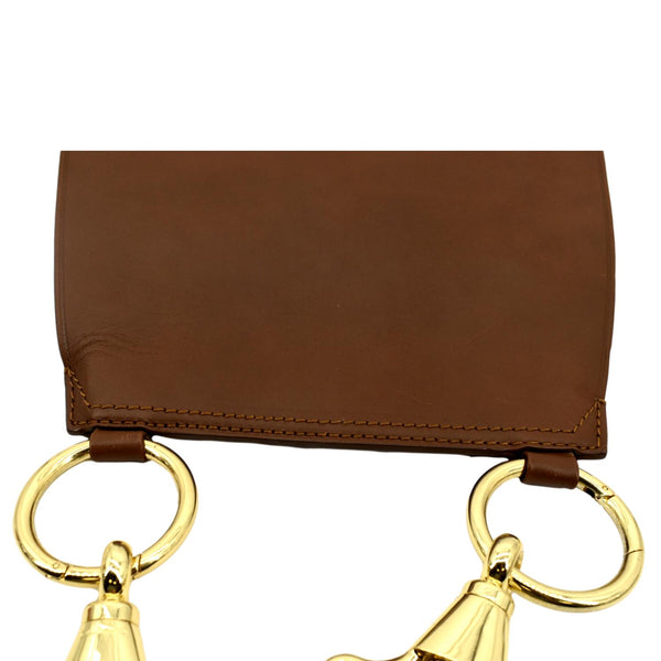 BURBERRY Bridle Pony Hair Leather Shoulder Bag Tan