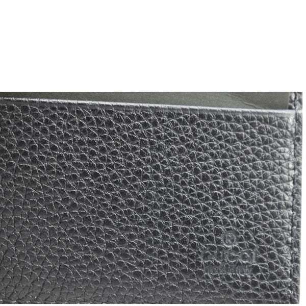 GUCCI Bi-Fold Leather Wallet Navy Blue 428726