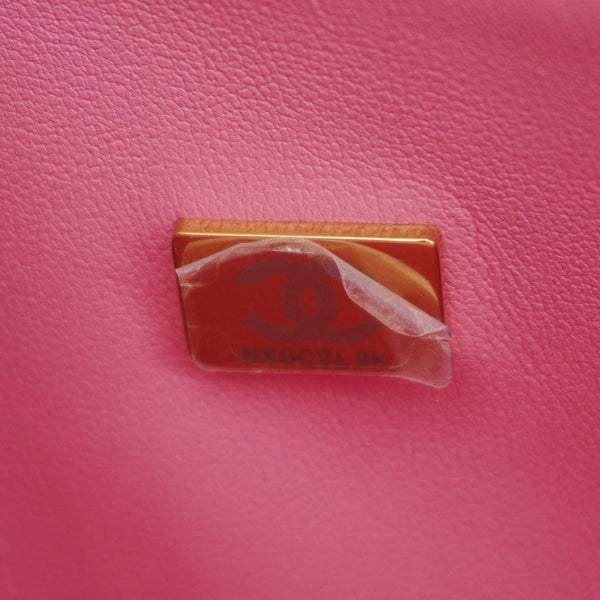 CHANEL Rectangular Flap Medium Quilted Tweed Shoulder Bag Pink