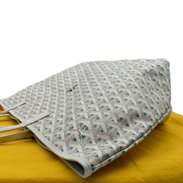 GOYARD Saint Louis Claire Voie Chevron Print Coated Canvas Tote Bag White