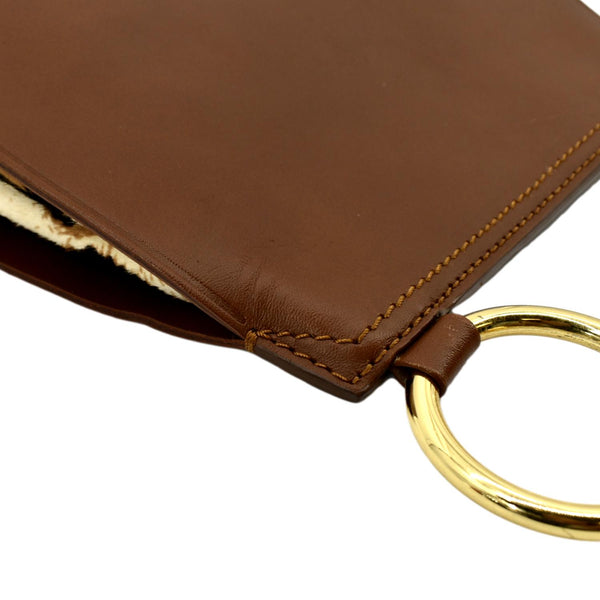 BURBERRY Bridle Pony Hair Leather Shoulder Bag Tan