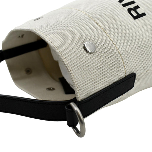 Yves Saint Laurent Rive Gauche Linen Bucket Bag White - Top Left