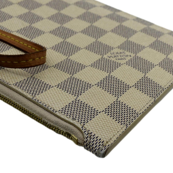 LOUIS VUITTON Neverfull GM Damier Azur Pochette Wristlet Pouch White