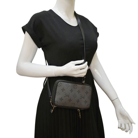 LOUIS VUITTON Double Monogram Eclipse Phone Pouch Black