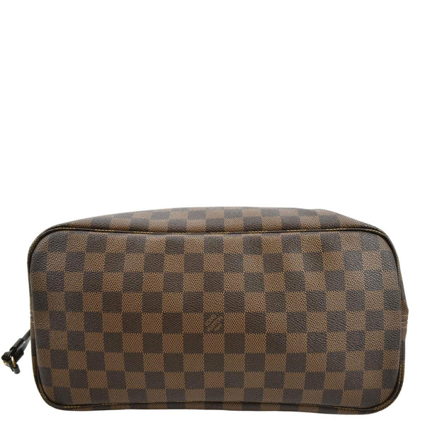 LOUIS VUITTON Neverfull MM Damier Ebene Tote Bag Brown