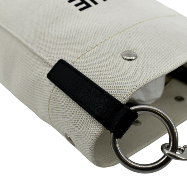 Yves Saint Laurent Rive Gauche Linen Bucket Bag White - Top Right