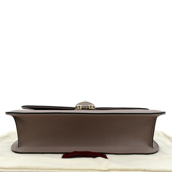 VALENTINO Glam Lock Rockstud Flap Medium Leather Crossbody Bag Nude