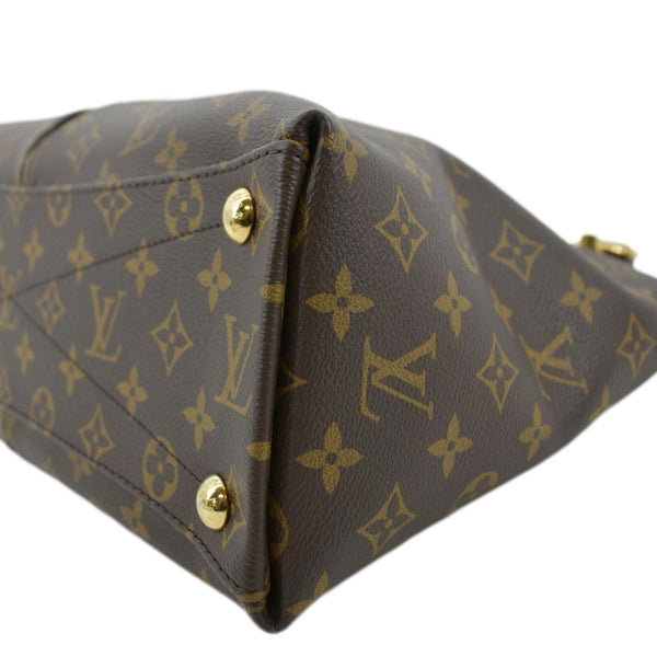 LOUIS VUITTON V Tote Monogram Canvas Leather Shoulder Bag Black