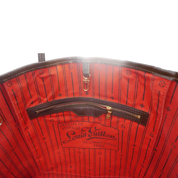 LOUIS VUITTON Neverfull GM Damier Ebene Tote Bag Brown