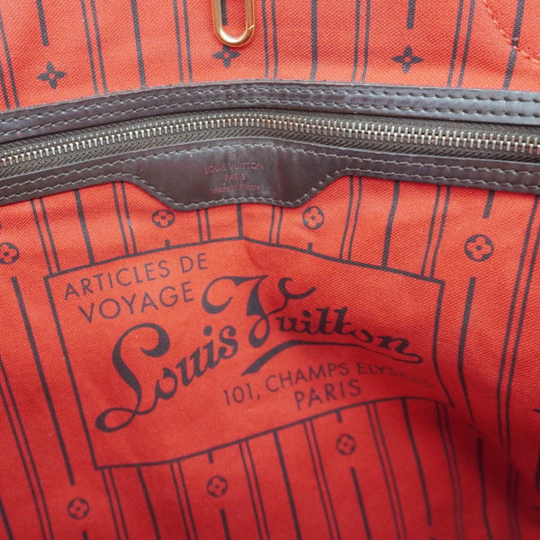 LOUIS VUITTON Neverfull GM Damier Ebene Tote Bag Brown