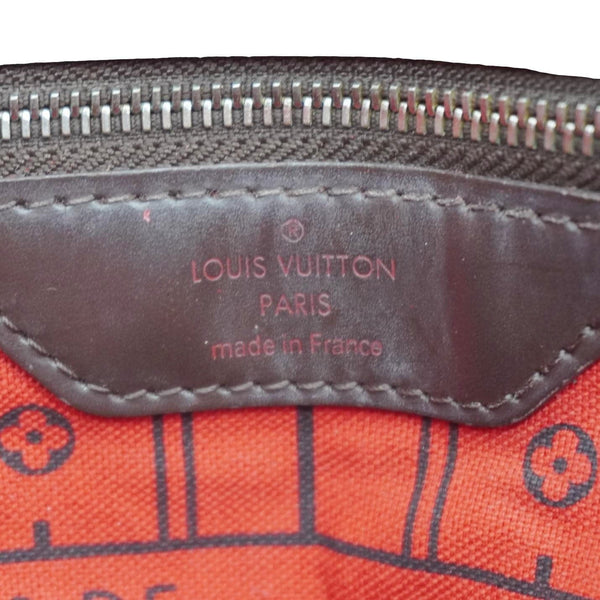 LOUIS VUITTON Neverfull GM Damier Ebene Tote Bag Brown