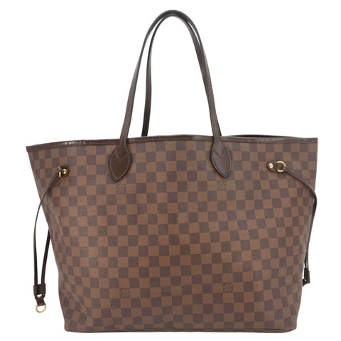 LOUIS VUITTON Neverfull GM Damier Ebene Tote Bag Brown