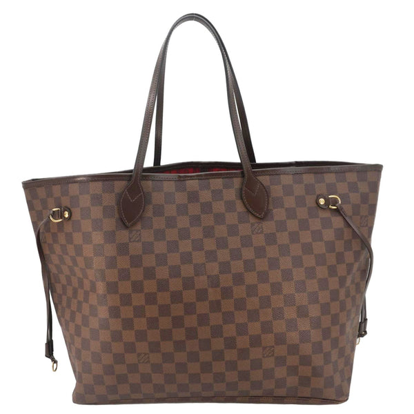 LOUIS VUITTON Neverfull GM Damier Ebene Tote Bag Brown