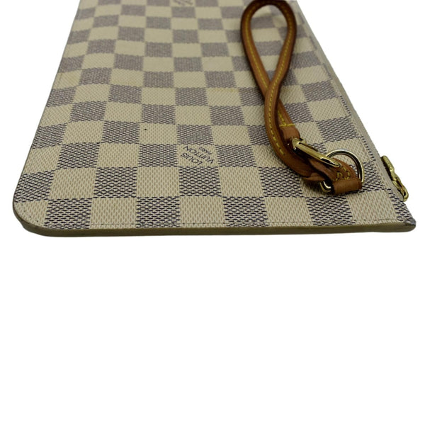 LOUIS VUITTON Neverfull GM Damier Azur Pochette Wristlet Pouch White