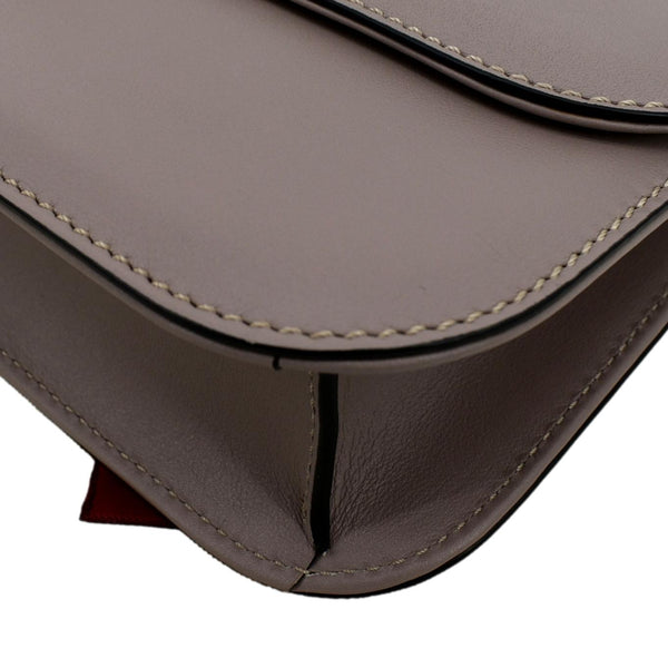 VALENTINO Glam Lock Rockstud Flap Medium Leather Crossbody Bag Nude