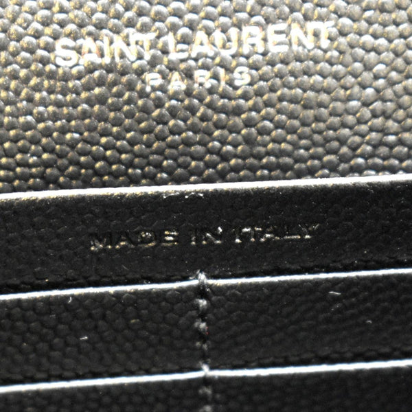 YVES SAINT LAURENT Cassandre Matelasse Chain Wallet Crossbody Bag Black