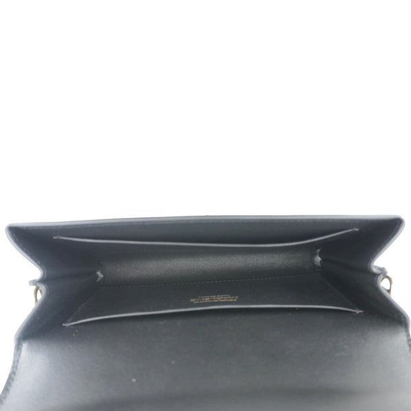 DOLCE & GABBANA Marlene Calfskin Leather Wallet Shoulder Bag Black