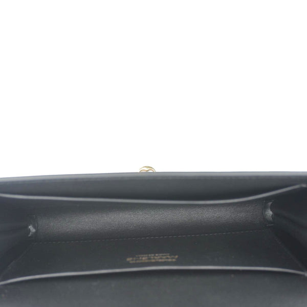 DOLCE & GABBANA Marlene Calfskin Leather Wallet Shoulder Bag Black