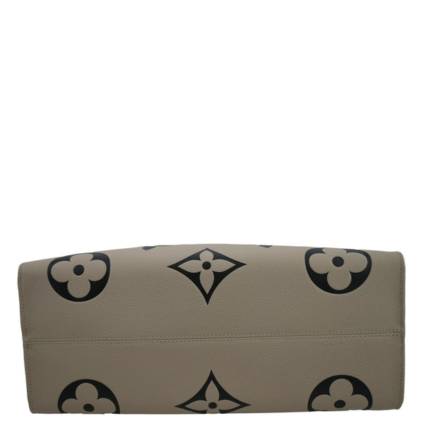 LOUIS VUITTON Onthego GM Crafty Monogram Giant Empreinte Tote Bag Creme