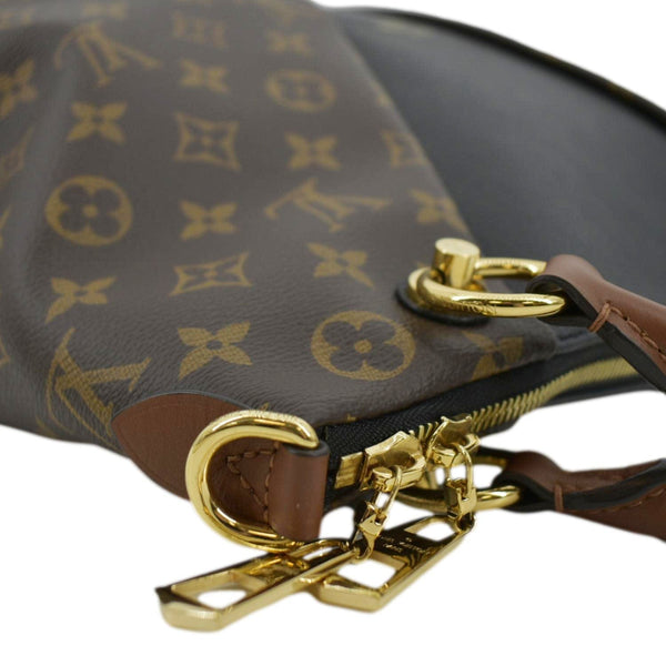 LOUIS VUITTON V Tote Monogram Canvas Leather Shoulder Bag Black