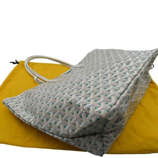 GOYARD Saint Louis Claire Voie Chevron Print Coated Canvas Tote Bag White