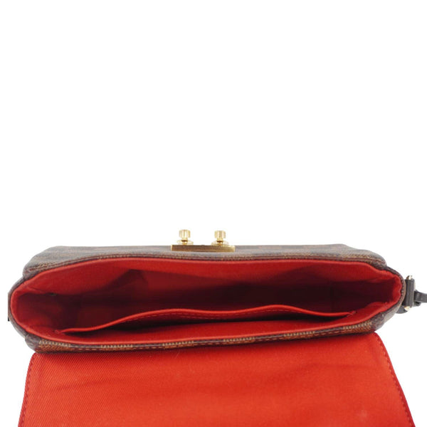 LOUIS VUITTON Croisette Damier Ebene Crossbody Bag Brown