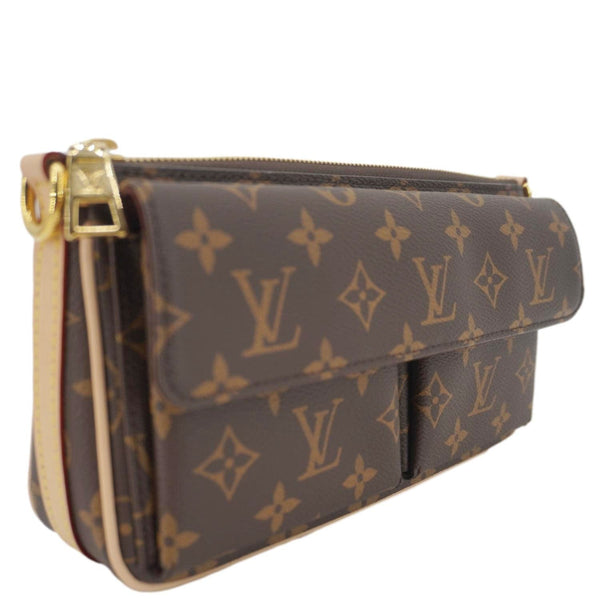 LOUIS VUITTON Vivacite Monogram Canvas Crossbody Bag Brown
