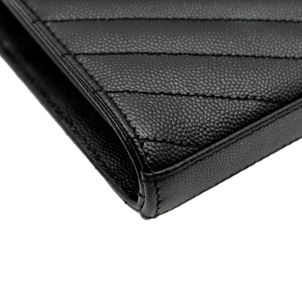 YVES SAINT LAURENT Cassandre Matelasse Chain Wallet Crossbody Bag Black