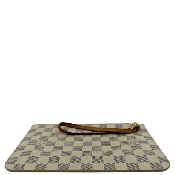 LOUIS VUITTON Neverfull GM Damier Azur Pochette Wristlet Pouch White