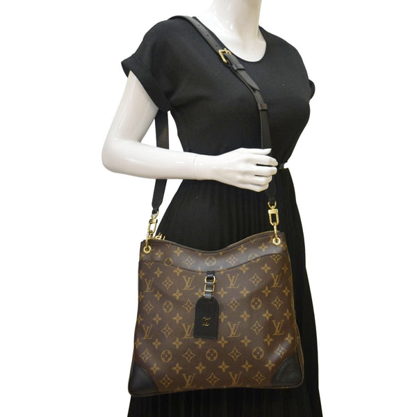 LOUIS VUITTON Odeon NM Monogram Canvas Shoulder Bag Brown