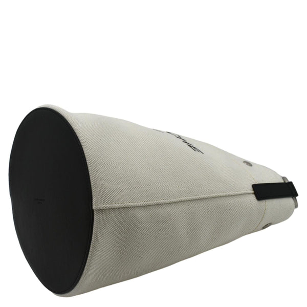 Yves Saint Laurent Rive Gauche Linen Bucket Bag White - Bottom Right