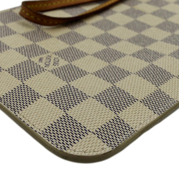 LOUIS VUITTON Neverfull GM Damier Azur Pochette Wristlet Pouch White