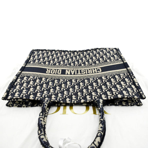 CHRISTIAN DIOR Large Book Oblique Embroidered Canvas Tote Bag Multicolor