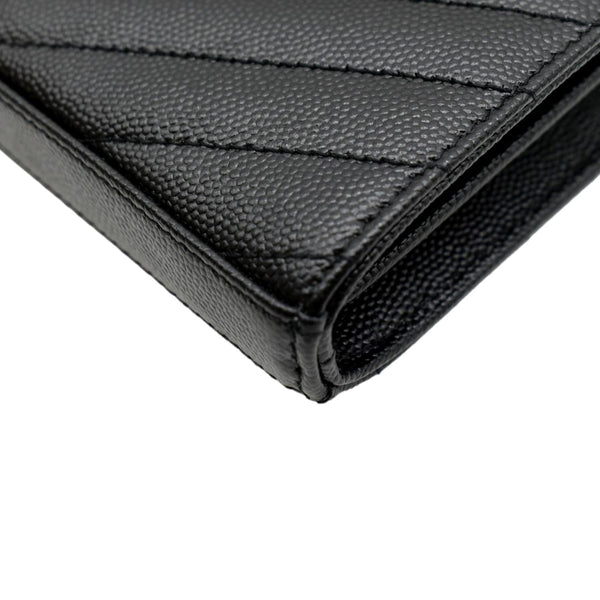 YVES SAINT LAURENT Cassandre Matelasse Chain Wallet Crossbody Bag Black