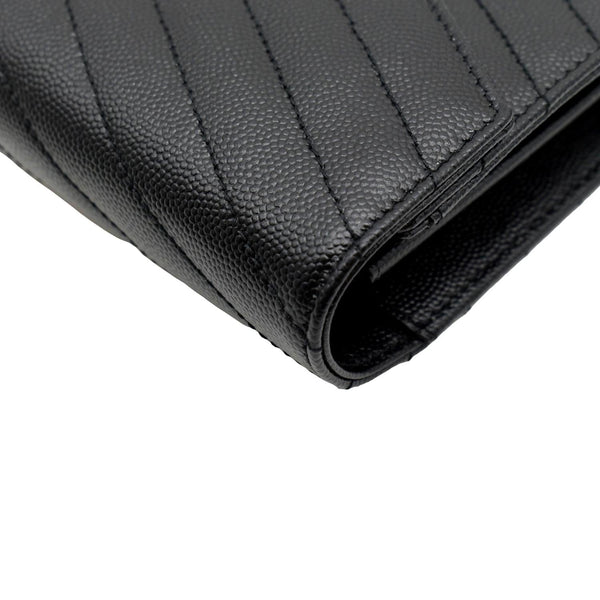 YVES SAINT LAURENT Cassandre Matelasse Chain Wallet Crossbody Bag Black