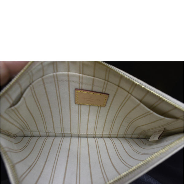 LOUIS VUITTON Neverfull GM Damier Azur Pochette Wristlet Pouch White