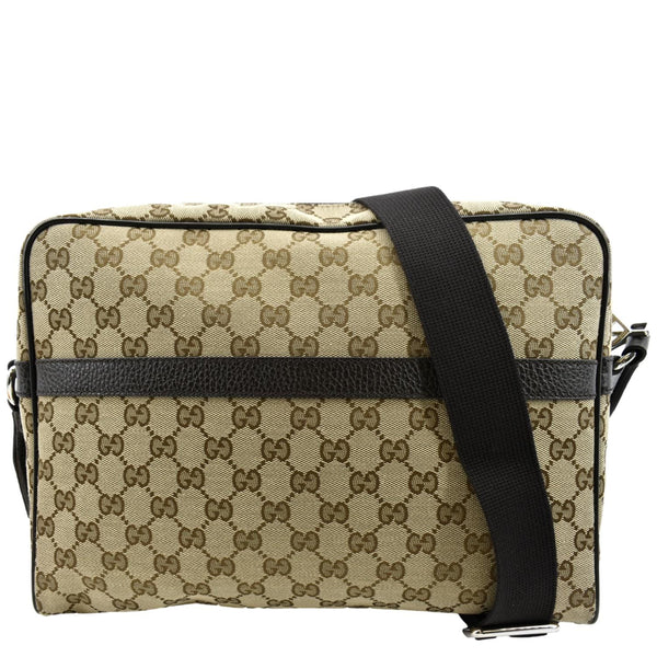 GUCCI GG Monogram Canvas Messenger Bag Dark Beige 449173