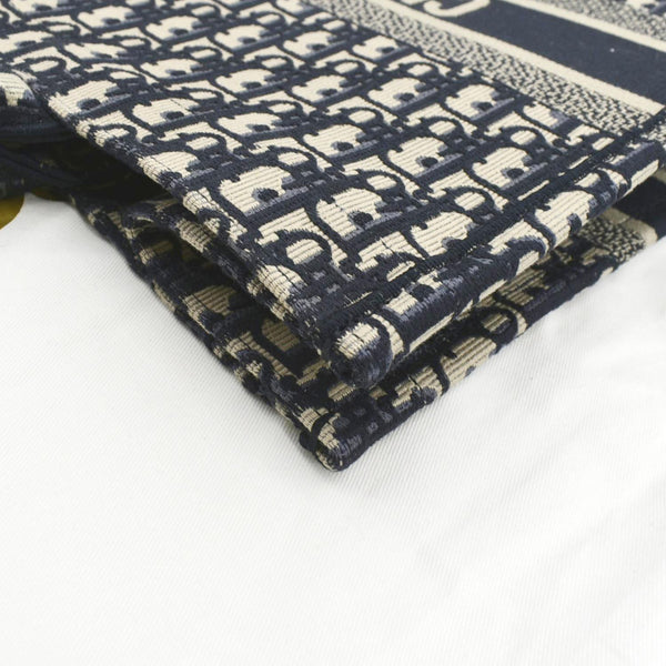 CHRISTIAN DIOR Large Book Oblique Embroidered Canvas Tote Bag Multicolor