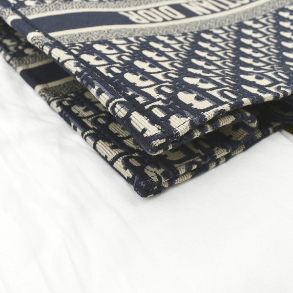 CHRISTIAN DIOR Large Book Oblique Embroidered Canvas Tote Bag Multicolor