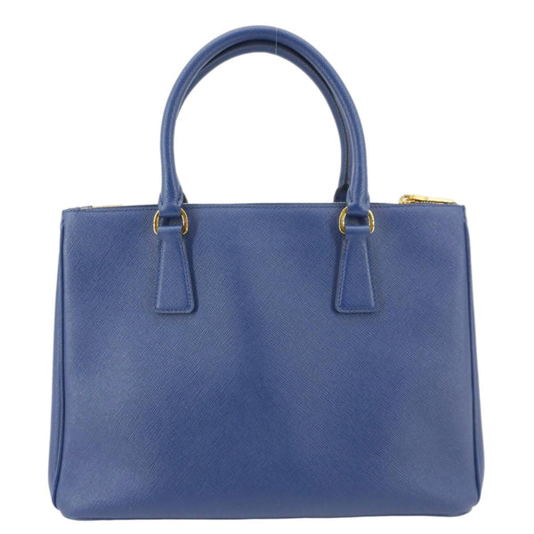 PRADA Galleria Double Zip Medium Saffiano Lux Leather Tote Bag Blue
