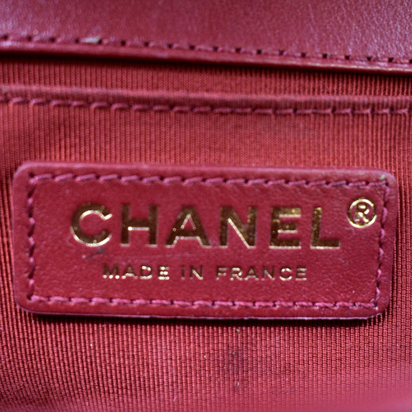 CHANEL Boy Small Quilted Leather Shoulder Bag Red