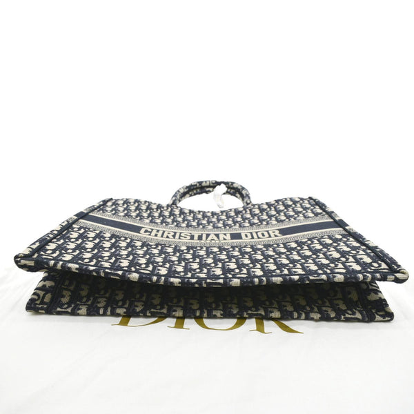 CHRISTIAN DIOR Large Book Oblique Embroidered Canvas Tote Bag Multicolor